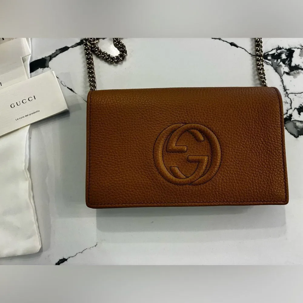 Gucci Soho Leather Wallet On Chain NWOT - Picture 7 of 10